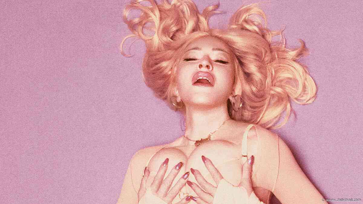 Madonna, 67, grabs her chest as she poses in a corset and fishnet tights in provocative new shoot for Vogue Italia