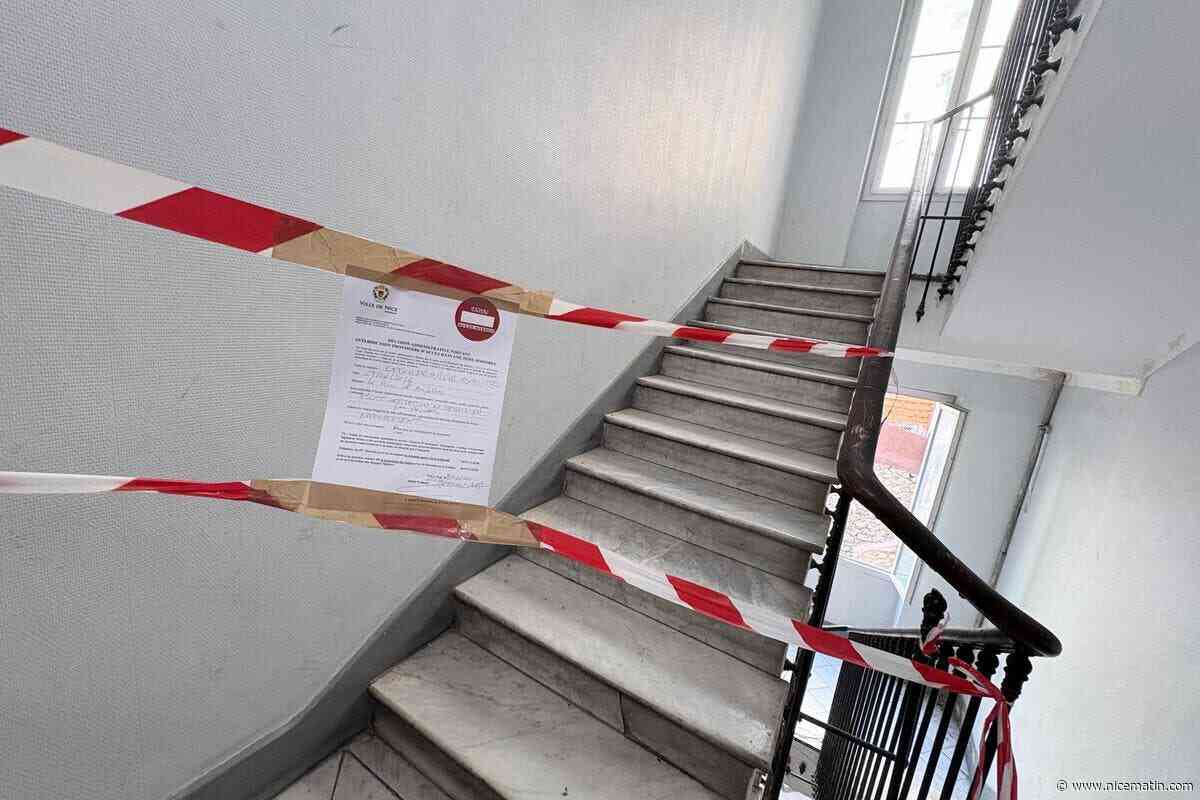 Un morceau d’escalier s’effondre dans le centre-ville de Nice, deux étages d’un immeuble évacués