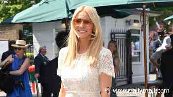 Tess Daly continues to sport her wedding ring weeks after Vernon Kay split as she joins Amanda Holden in wowing in tennis whites as they lead stars at day one of Wimbledon