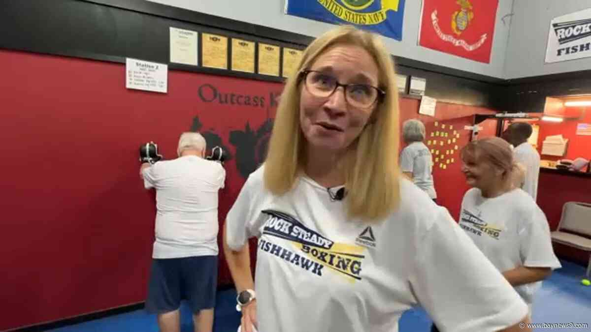 Kathy Glazewski leads Parkinson's patients in boxing fitness classes