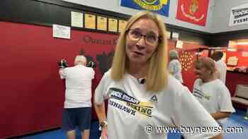 Kathy Glazewski leads Parkinson's patients in boxing fitness classes