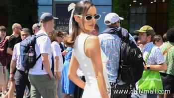 Maura Higgins nails the Wimbledon dress code as she copies Zendaya's tennis ball heels and teams a white mini-dress with a VERY rare Chanel ball purse
