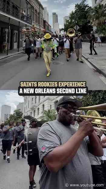 Saints rookies enjoy first second line 🎺 #saints #nfl #shorts