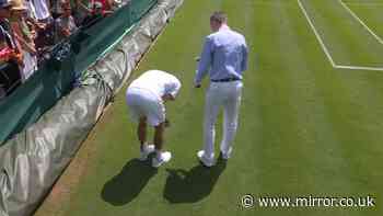 Wimbledon star forced to retire as umpire and rival rush to help player