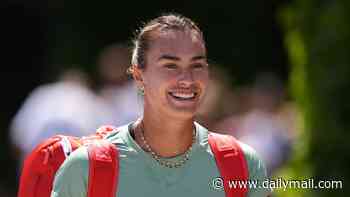 Aryna Sabalenka flaunts £185,000 emerald and diamond earrings at Wimbledon... after staging a media boycott over prize money