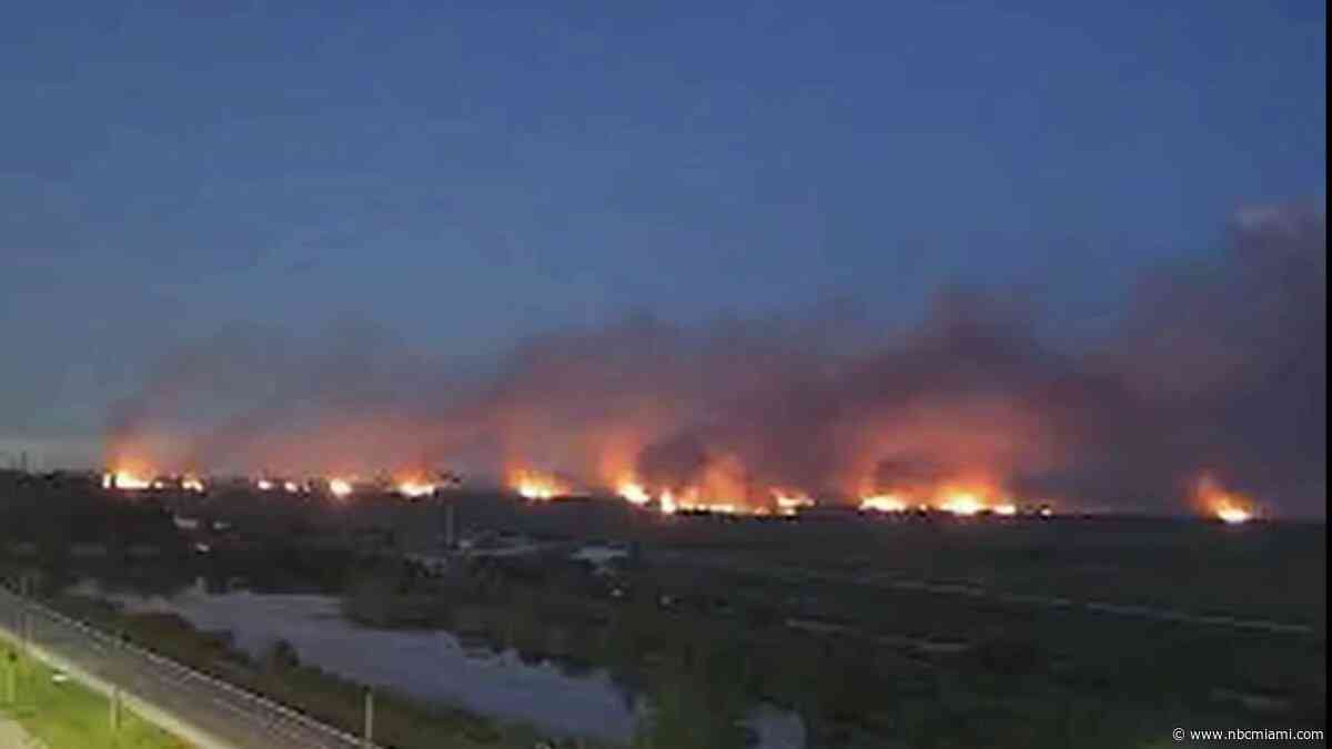 Brush fire burns in western Broward County, Florida Forest Service says