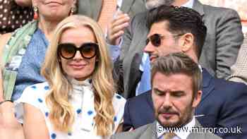David Beckham and Katherine Jenkins in tense encounter at Wimbledon after furious row
