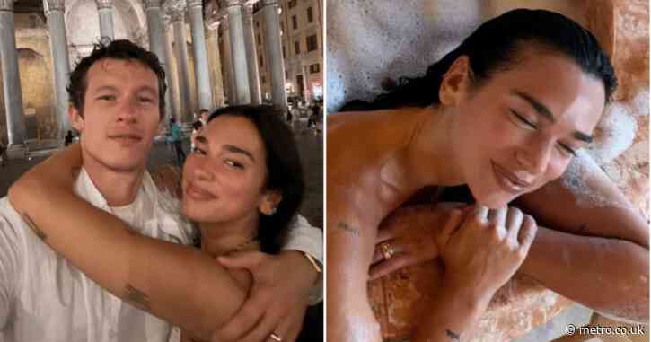 Dua Lipa makes us third wheel her steamy honeymoon with revealing bath photo