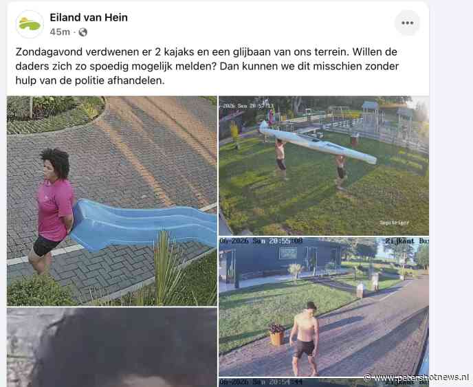 Kajaks en glijbaan verdwenen van terrein Eiland van Hein