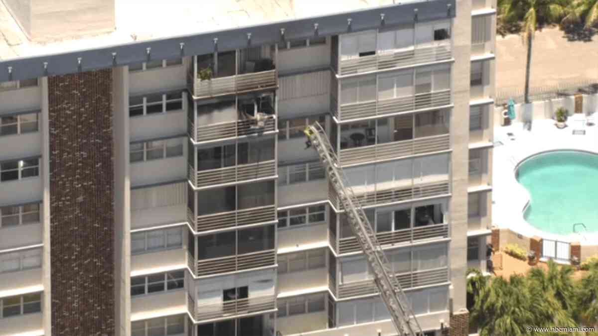 Person hospitalized after fire breaks out at North Miami Beach apartment building