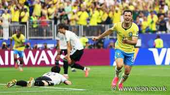 Brazil avoid World Cup shock with late win vs. Jap...