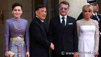 Emmanuel Macron welcomes Thai king 'with last-minute state visit after he arrived in France to buy a new jet, two weeks after the death of his eldest daughter'