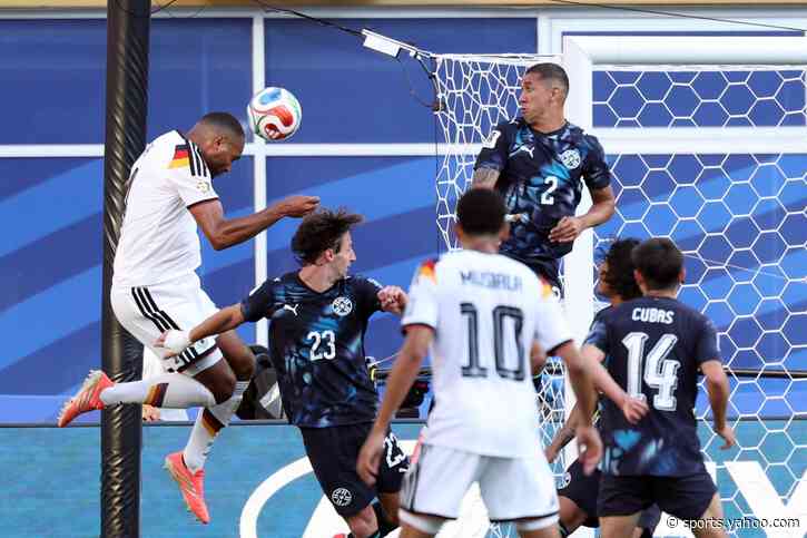 Why was Germany's extra-time goal against Paraguay disallowed after a VAR review?