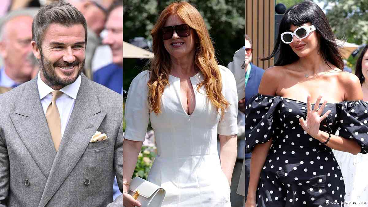David Beckham, Jameela Jamil, Isla Fisher & More Stars Arrive at Day One of 2026 Wimbledon Championships