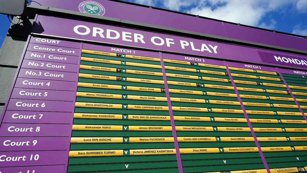 Wimbledon schedule today: Full list of fixtures, court schedule and start times