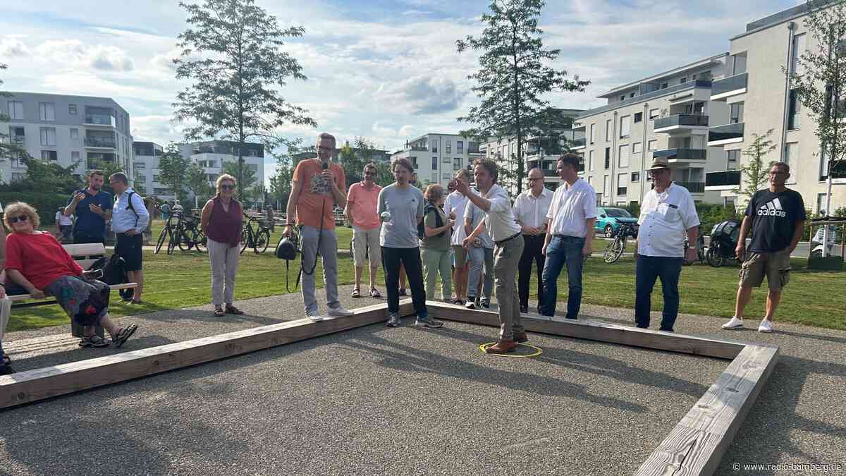 Erba-Park in Bamberg-Gaustadt eröffnet – Oberbürgermeister lädt zum Boule Spiel