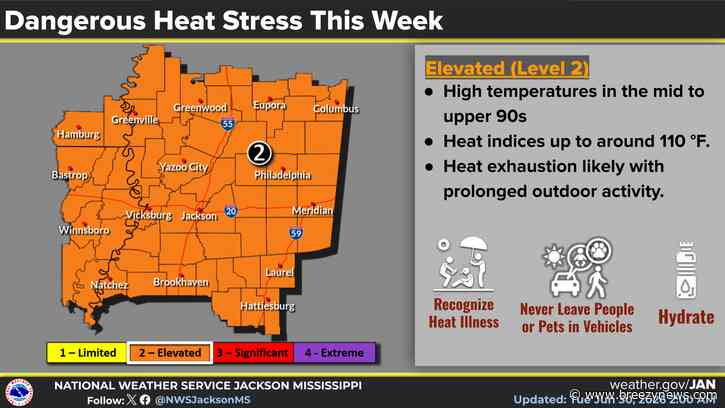 Heat Advisory Now in Effect Through Wednesday