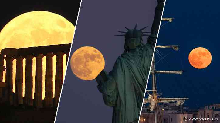 June's Strawberry Moon serves up a low-hanging treat for skywatchers worldwide. Here are our favorite photos