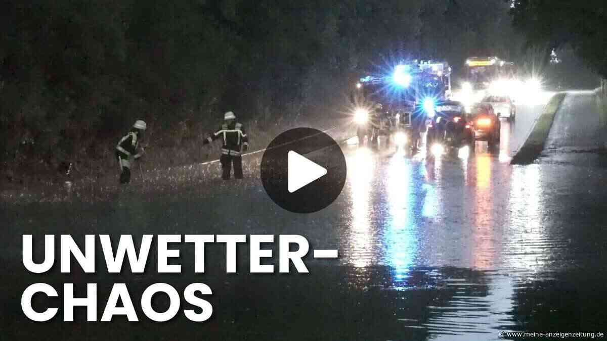 Starkregen in München: Video zeigt die überfluteten Straßen