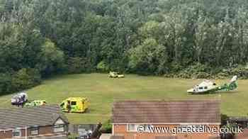 999 crews attend incident in Stockton as police tape off area near woods