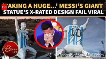 Messi's BIGGEST STATUE EVER Turns Into Meme Of The Year After NSFW Optical Illusion | WATCH