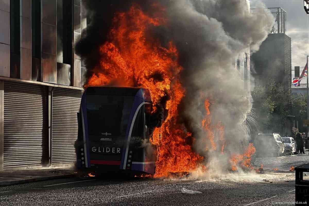 Man appears in court charged over bus fire during Belfast riots