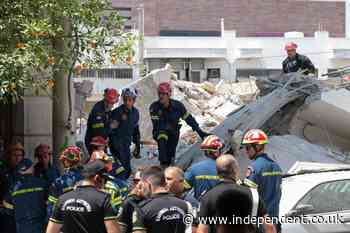 Four-storey apartment block collapses in Athens