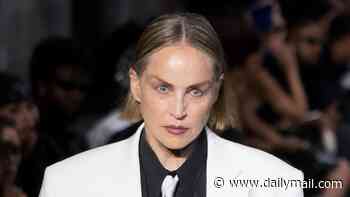 Sharon Stone looks nearly unrecognizable as she debuts bold look on the runway during Paris Fashion Week