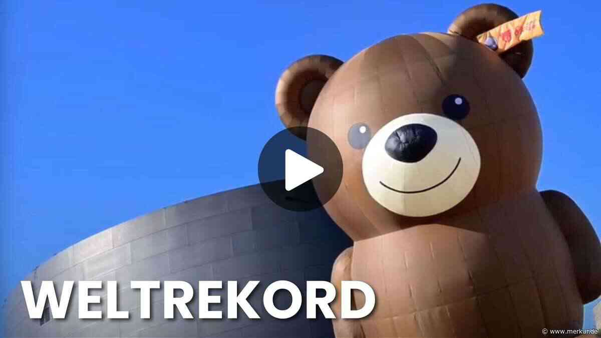 Steiff-Bär hebt ab: Weltgrößter Teddy-Heißluftballon im Video
