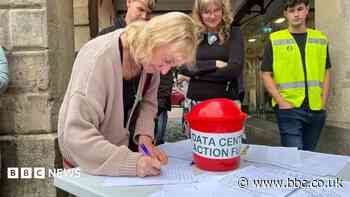 Hundreds gather to oppose £13bn data centre