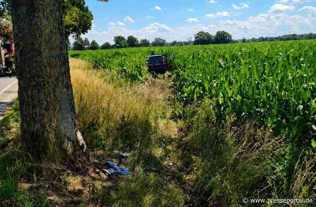 FW Lehrte: Verkehrsunfall zwischen Burgdorf und Immensen - Feuerwehr rettet schwer eingeklemmte Pkw-Fahrerin