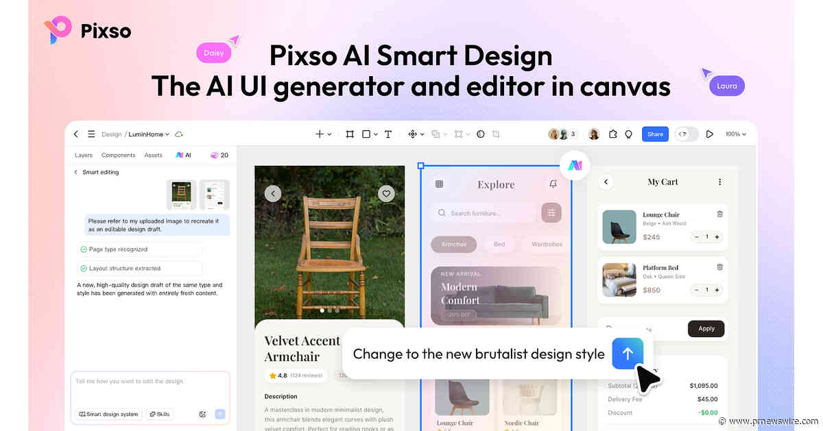 Pixso Launches AI Smart Design: The First Generative UI Built Natively for Real-World Design Systems