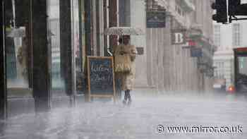 Met Office forecasts 33 areas facing heavy rain on Wednesday - full list