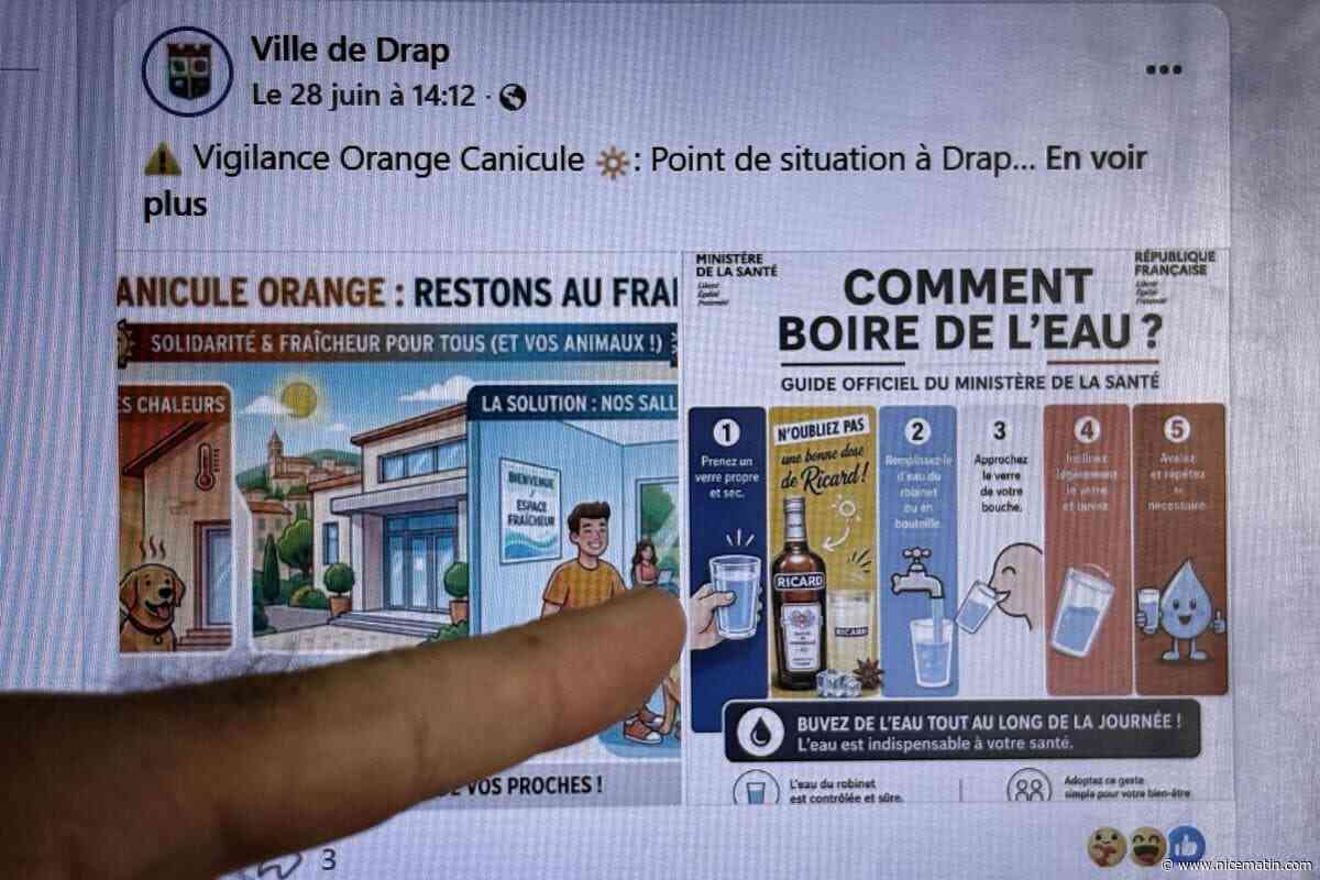 La mairie diffuse des conseils pour s’hydrater pendant la canicule, le visuel était une parodie vantant la consommation de… pastis