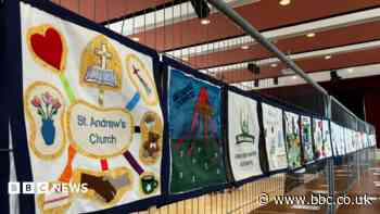 Snapshot of town's history displayed in 70m banner