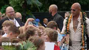 School trip surprise as students meet The Rock