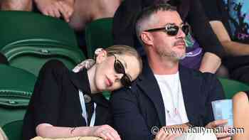 Katherine Ryan falls asleep on husband Bobby Kootstra on day two of Wimbledon as they celebrate her 43rd birthday