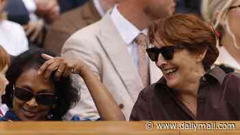 Killing Eve star Fiona Shaw makes a rare appearance with her Cambridge-educated professor wife Sonali Deraniyagala at Wimbledon day two