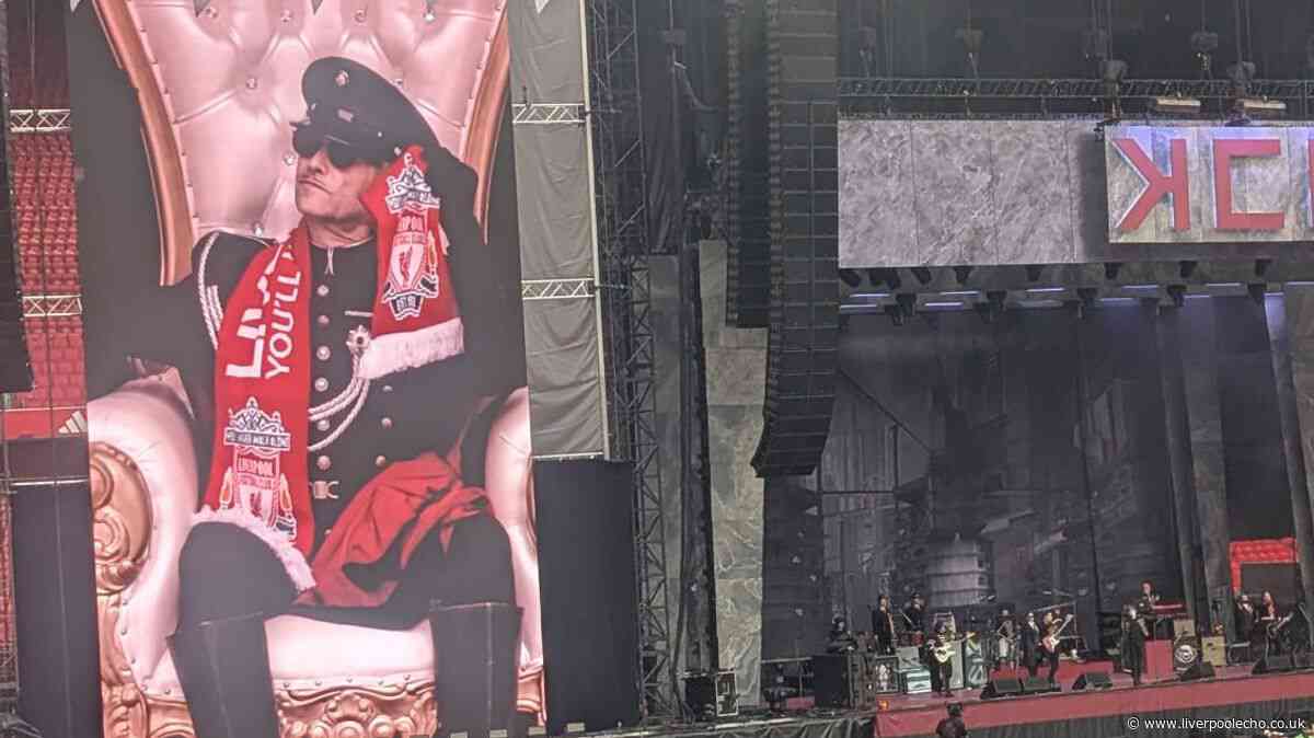 Anfield erupts as My Chemical Romance performer wears LFC shirt during show