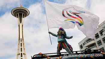 Shock as transgender PALESTINE flag is spotted at Seattle Pride parade