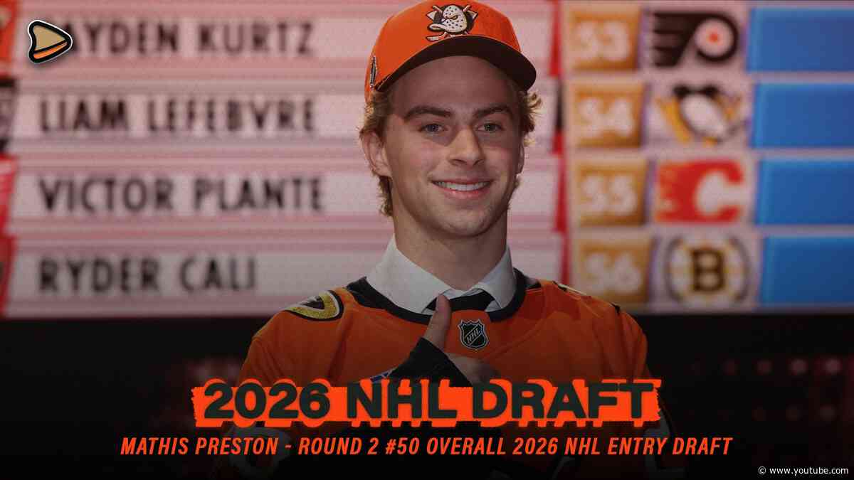 Anaheim Ducks Second Round Draft Pick Mathis Preston