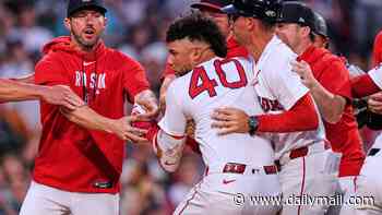 Red Sox and Nationals brawl at Fenway after Boston slugger's furious confrontation with Washington pitcher