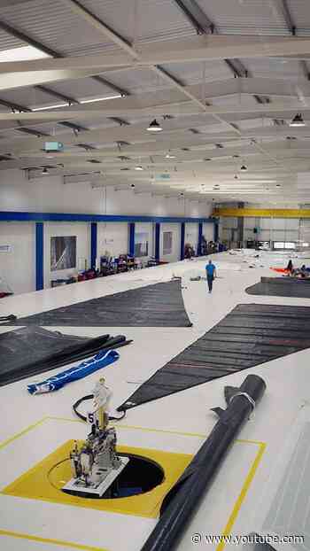 From technical drawings to reality. A first look at the Ferrari Hypersail sails.