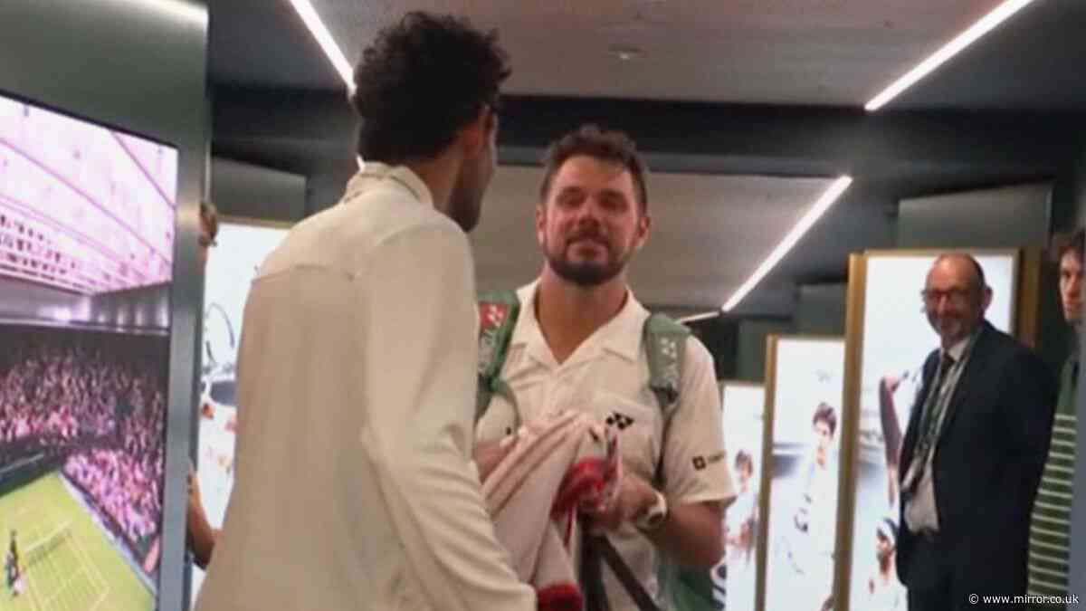 Wimbledon star sprints off court to grab crying rival and hands him touching gift