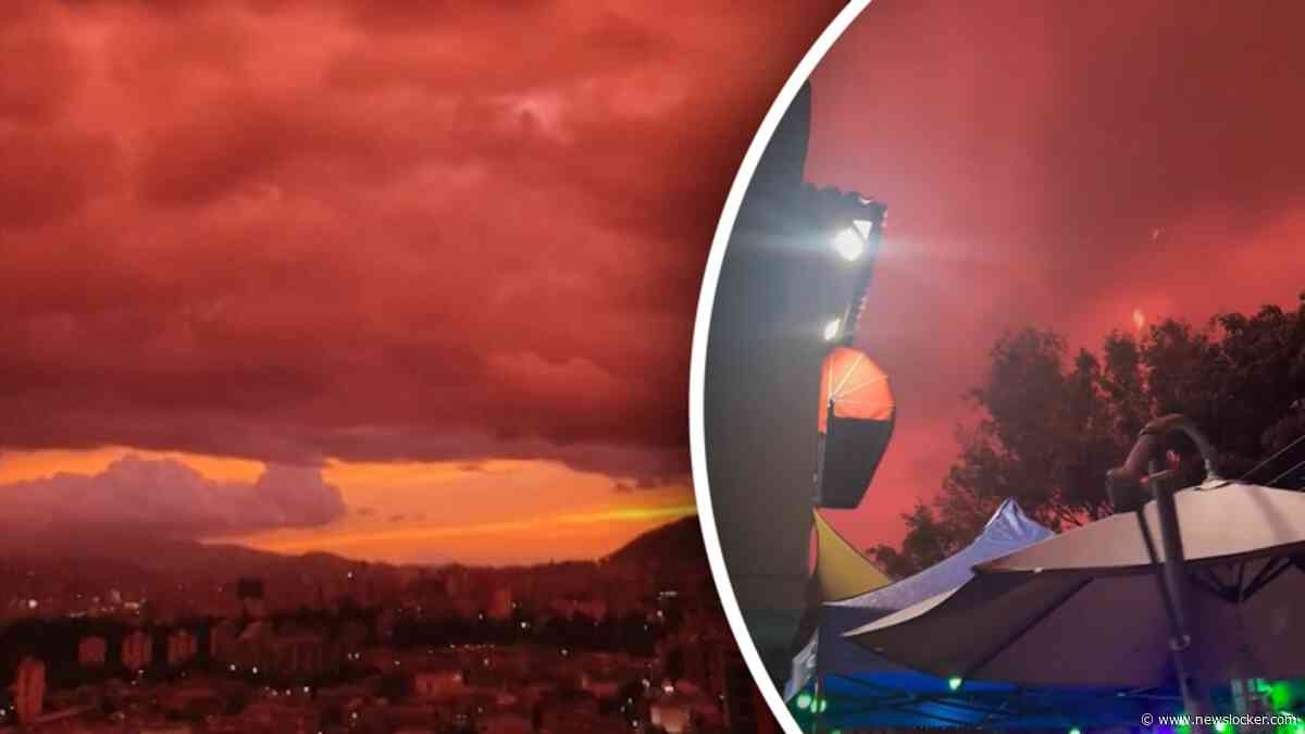 Bizar schouwspel in Venezuela: stad kleurt dieprood tijdens zonsondergang