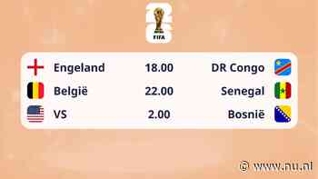 Dagprogramma WK | België wacht pittige kluif, Engeland en VS ook in actie