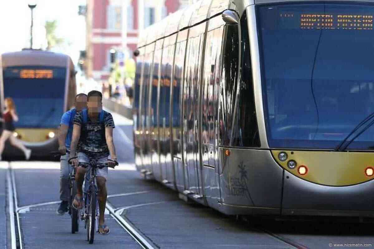 Un cycliste reste coincé sous le tramway à Nice et s’en sort quasi indemne
