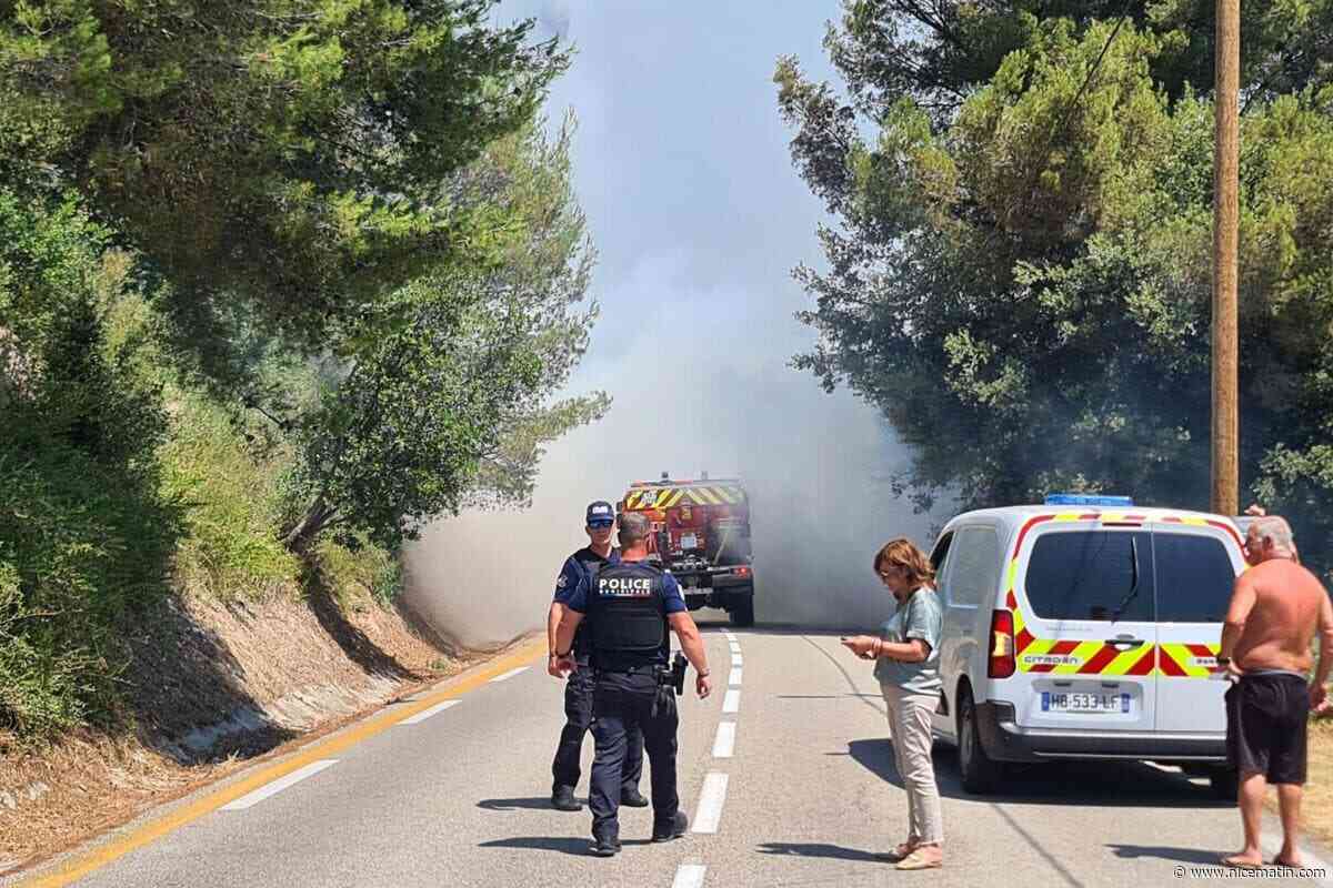 Un important feu se déclare près de Nice, un hélicoptère et de nombreux pompiers mobilisés