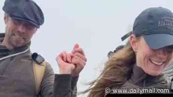 Kate is supported by her brother James Middleton during Three Peaks Challenge as she holds his hand while descending Snowdon in heartwarming video