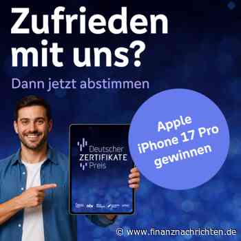 Jetzt abstimmen beim Deutschen Zertifikatepreis 2026 - und ein iPhone 17 Pro gewinnen